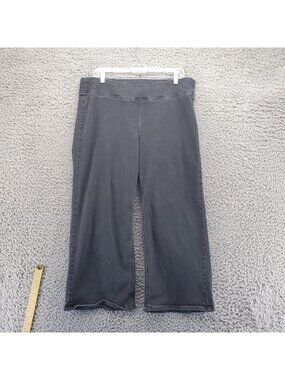 Old Navy Pants Womens 16 Petite Black High-Rise Wide Leg Cotton Blend